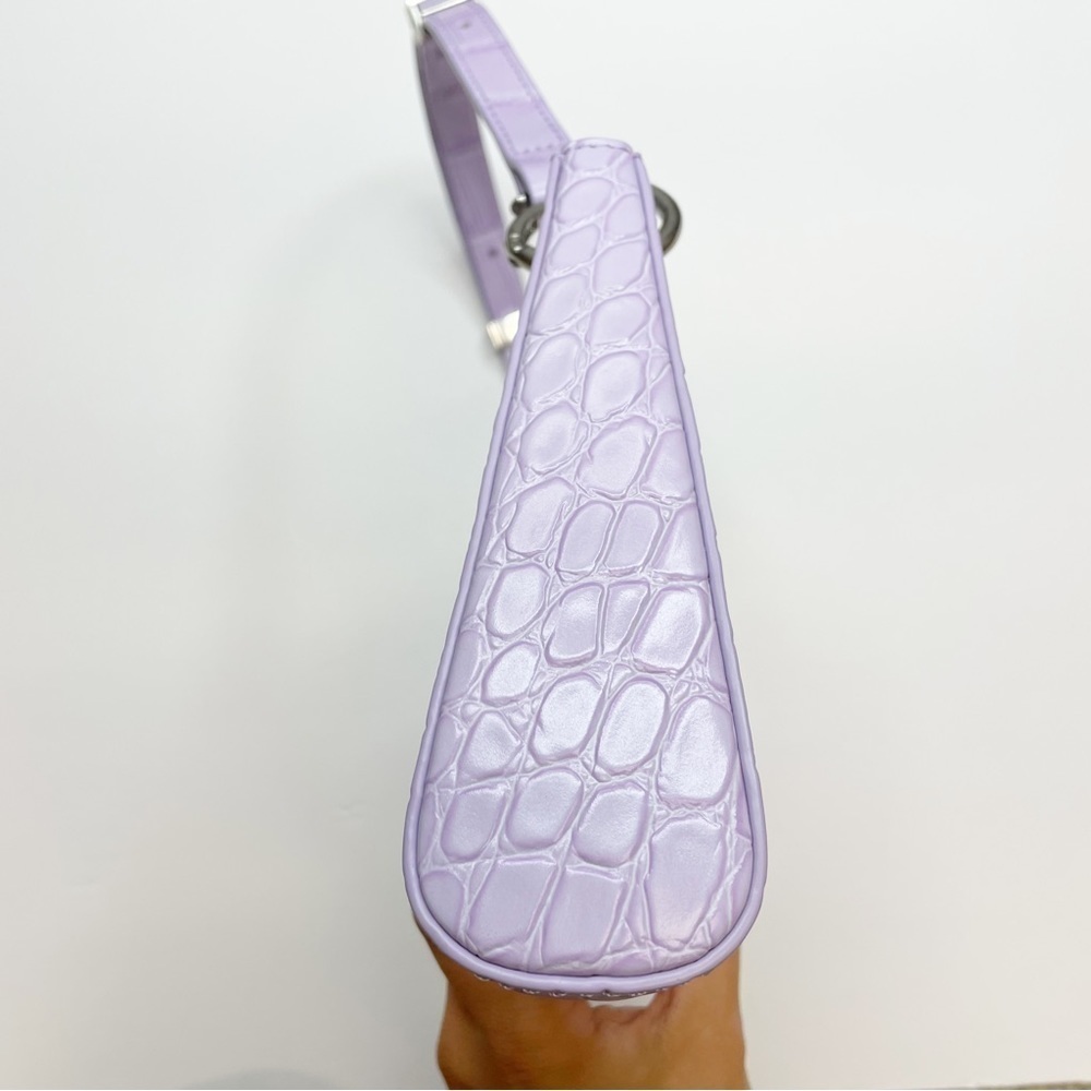 APEDE MOD Purple Croc Froggy Bag Silver Metal - Picture 3 of 9